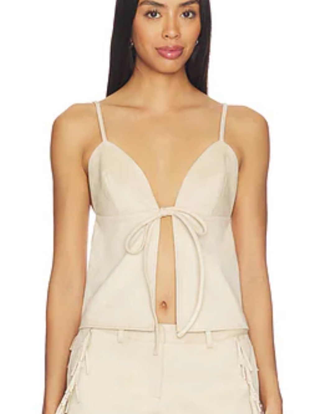 NEW Revolve SNDYS Wes Faux Suede Top in Chalk Women’s Small